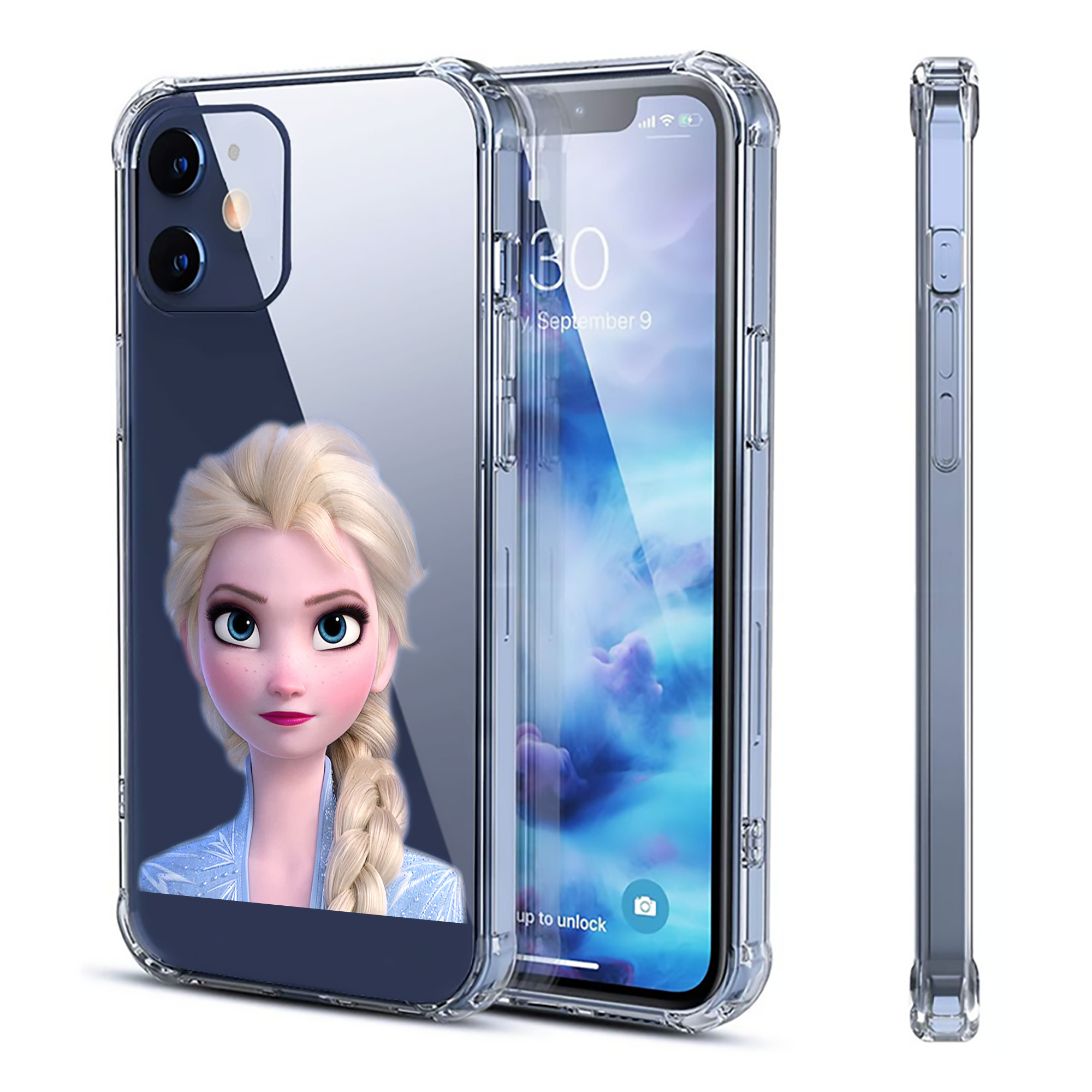 （画像用） アナと雪の女王 アンナ エルサ Frozen Anna Elsa 【iPhone 12シリーズ対応】透明スマホケース（クリアソフトケース）
